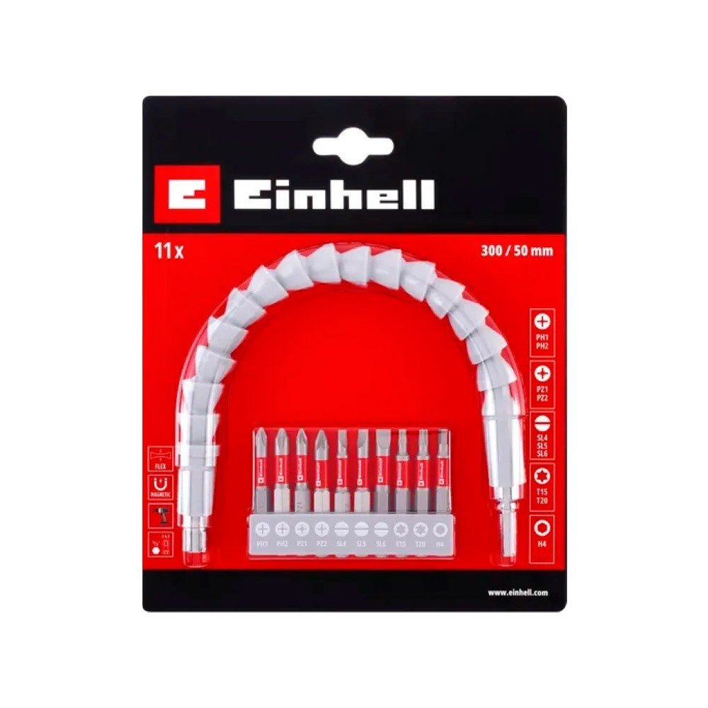 JGO PUNTAS 10PZAS CON EJE FLEXIBLE EINHELL