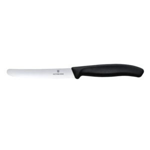 CUCHILLO VERDURA 6.7833 DENTADO PUNTA REDONDA NEGRO 11CMS VICTORINOX