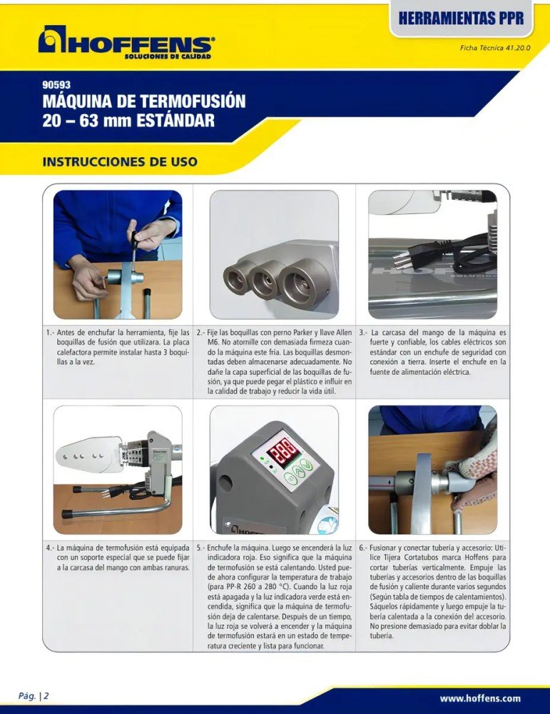 MAQUINA TERMOFUSORA DIGITAL 20 A 63 MM CON DADOS ESTANDAR 800 W - Imagen 4