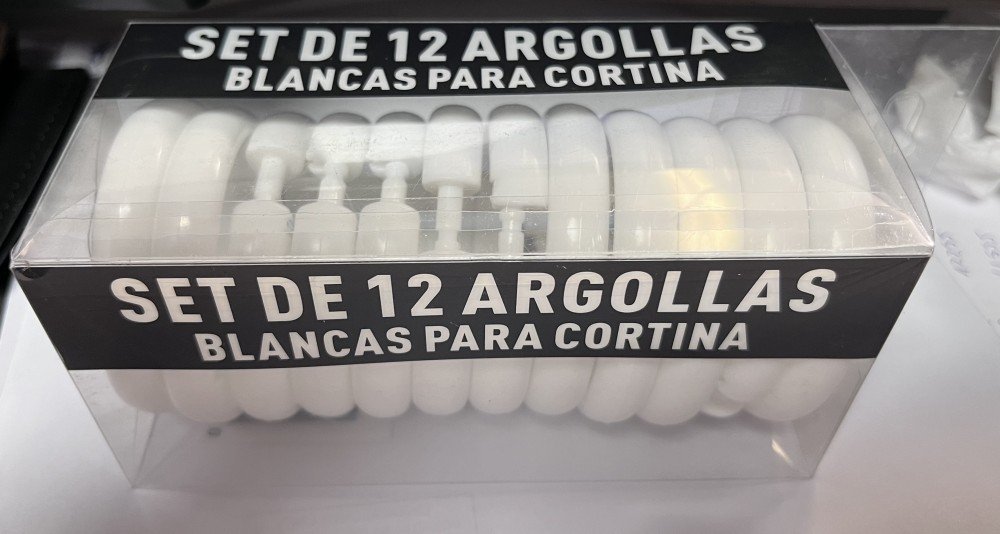 GANCHOS CORTINA SET 12PCS BLANCOS PLASTICOS