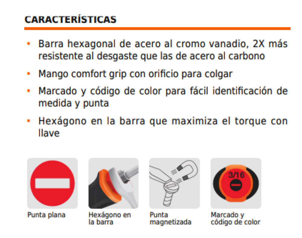 ATORNILLADOR PALETA 1/4X6¨ TRUPER ALTO TORQUE - Imagen 2