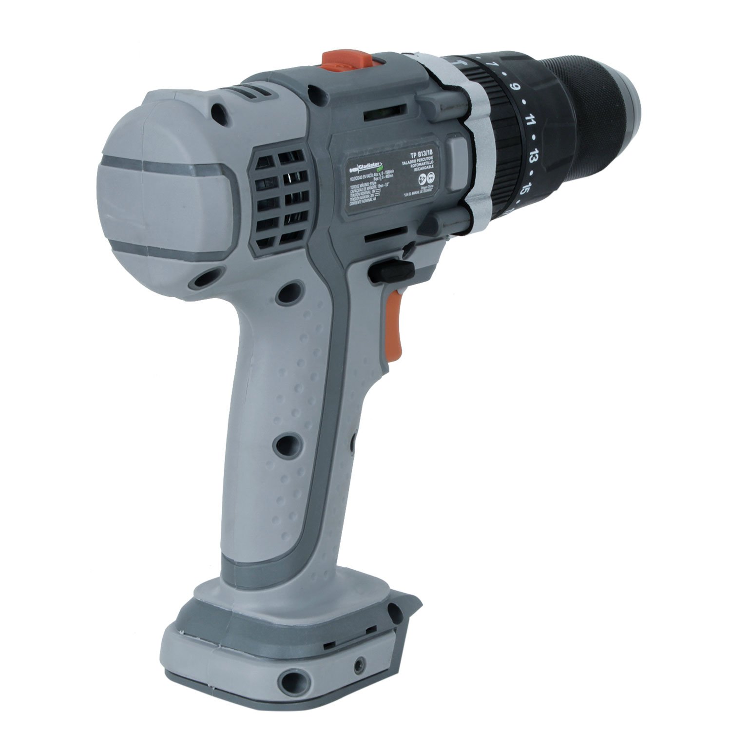 TALADRO INALAMBRICO TP813/18 18V PRO SIN BAT 13MM GLADIATOR - Imagen 4