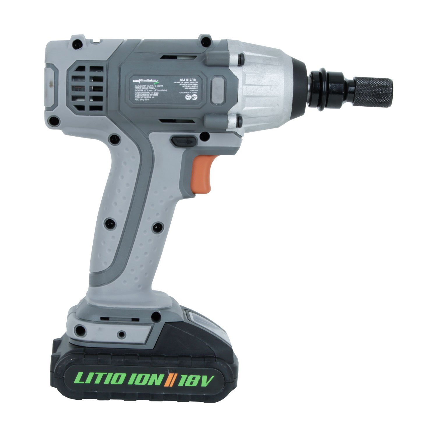 LLAVE / ATORNILLADOR IMPACTO 1/2" 18V 1BAT ALI812 GLADIATOR - Imagen 5