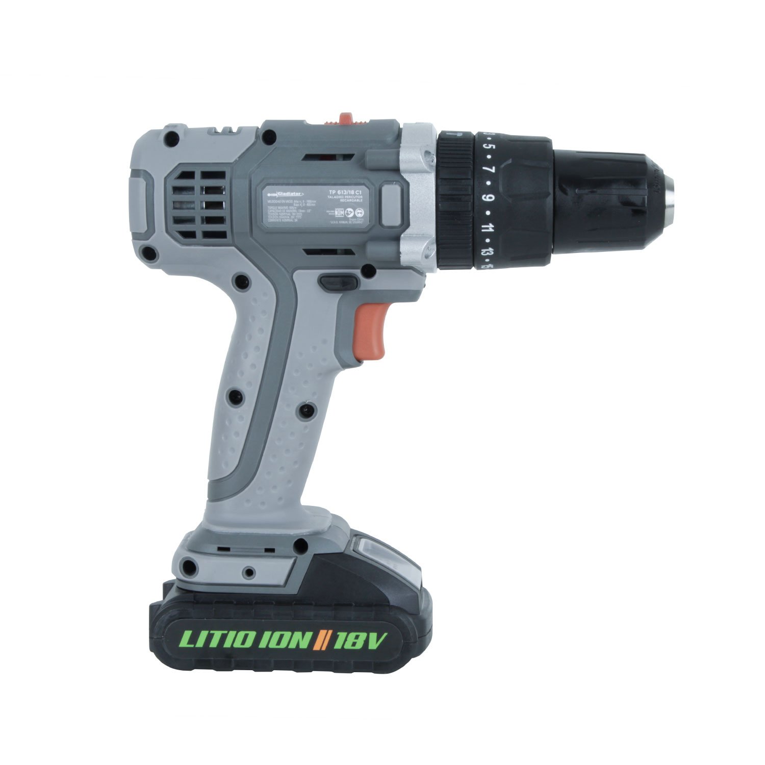 TALADRO INALAMBRICO TP613 C1 18V 1BAT 13MM GLADIATOR - Imagen 4