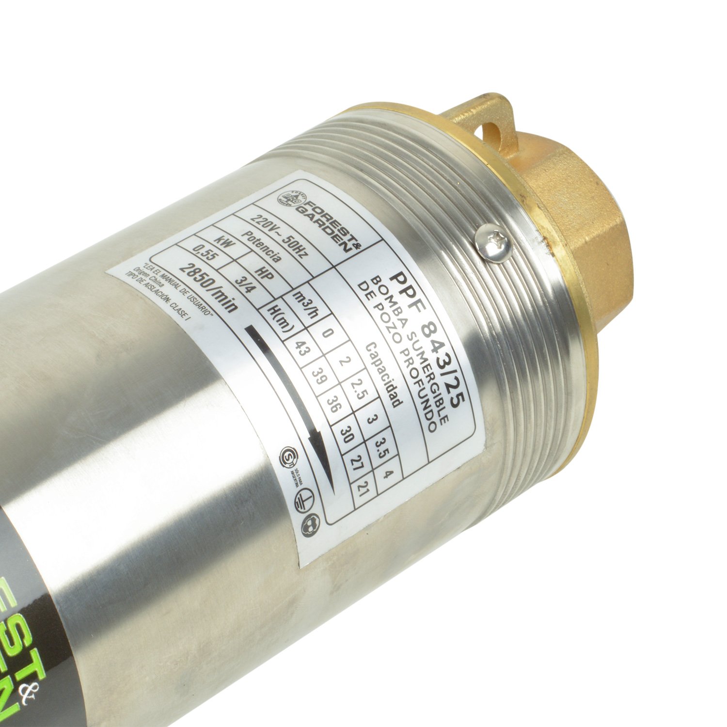 BOMBA POZO PROFUNDO 3/4HP PPF 843/25 FOREST GARDEN - Imagen 3