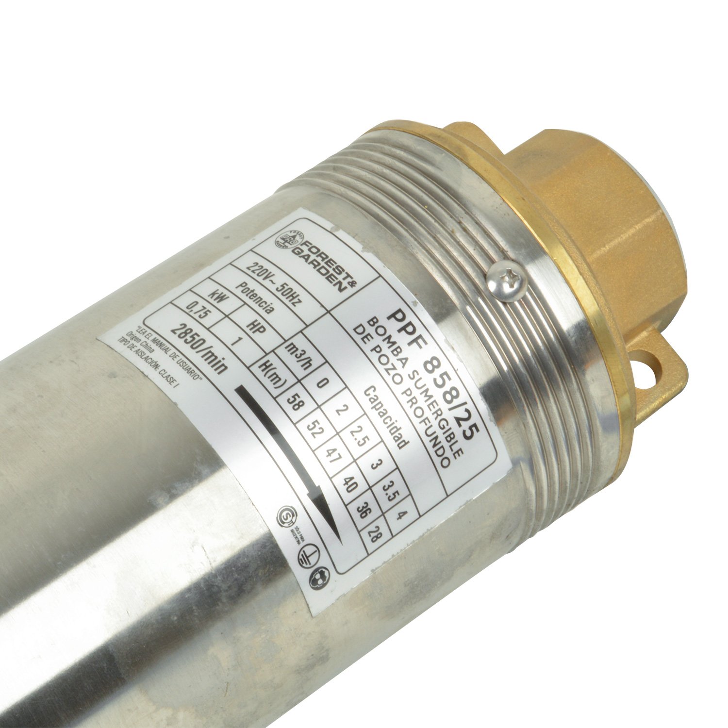 BOMBA POZO PROFUNDO 1HP PPF 858/25 FOREST GARDEN - Imagen 3