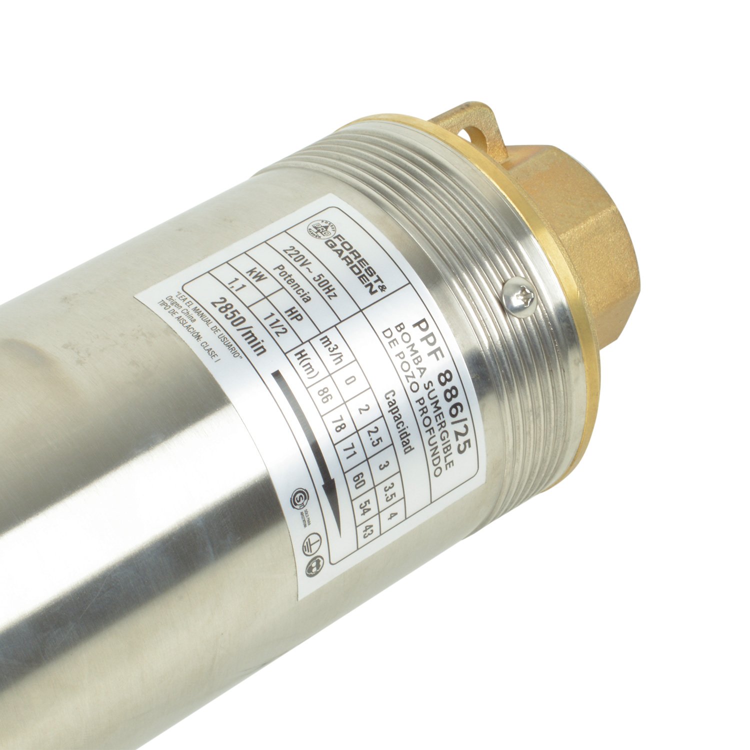 BOMBA POZO PROFUNDO 1 1/2 HP PPF 886/25 FOREST GARDEN - Imagen 3