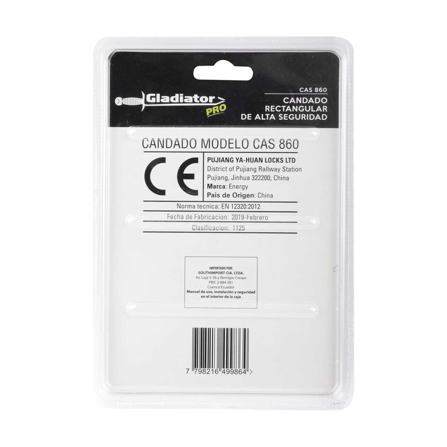 CANDADO ALTA SEGURIDAD 60MM GLADIATOR - Imagen 2