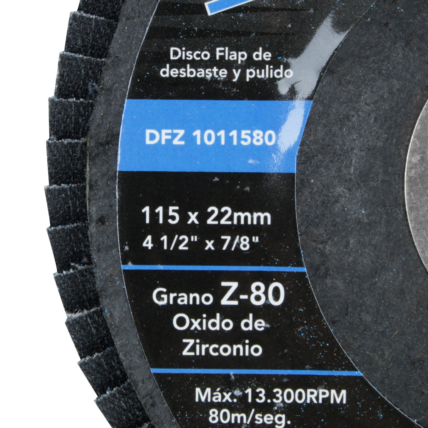 DISCO TRASLAPADO OX.ZIRCONIO G80 ACERO INOX (AZUL) - Imagen 5