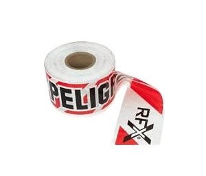 CINTA PELIGRO 350 MTS BLANCA CON ROJA