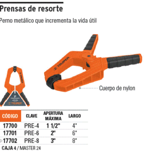 PRENSA TIPO PINZA 8" 17702 TRUPER