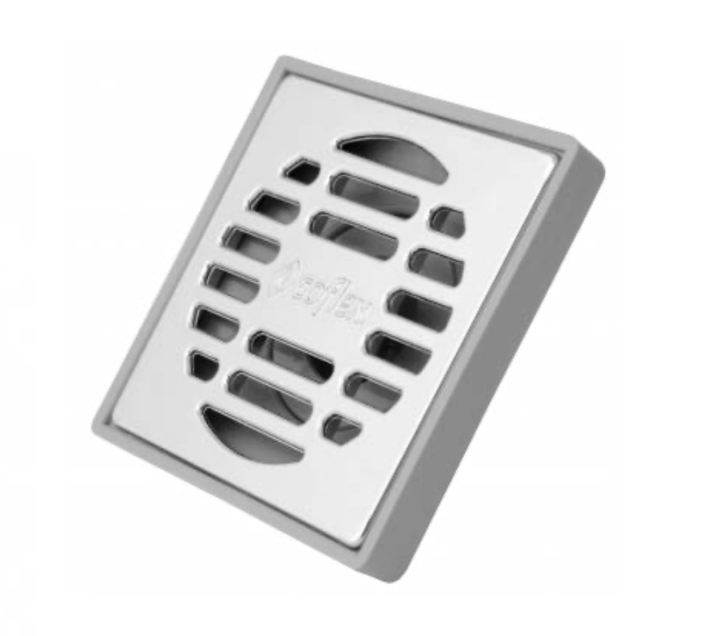 PILETA REJILLA CROMADA CUADRADA 10X10CMS COFLEX