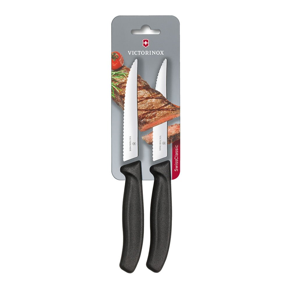 CUCHILLO VERDURA 6.7933.12B 2UN DENT. PUNT. NEGRO VICTORINOX