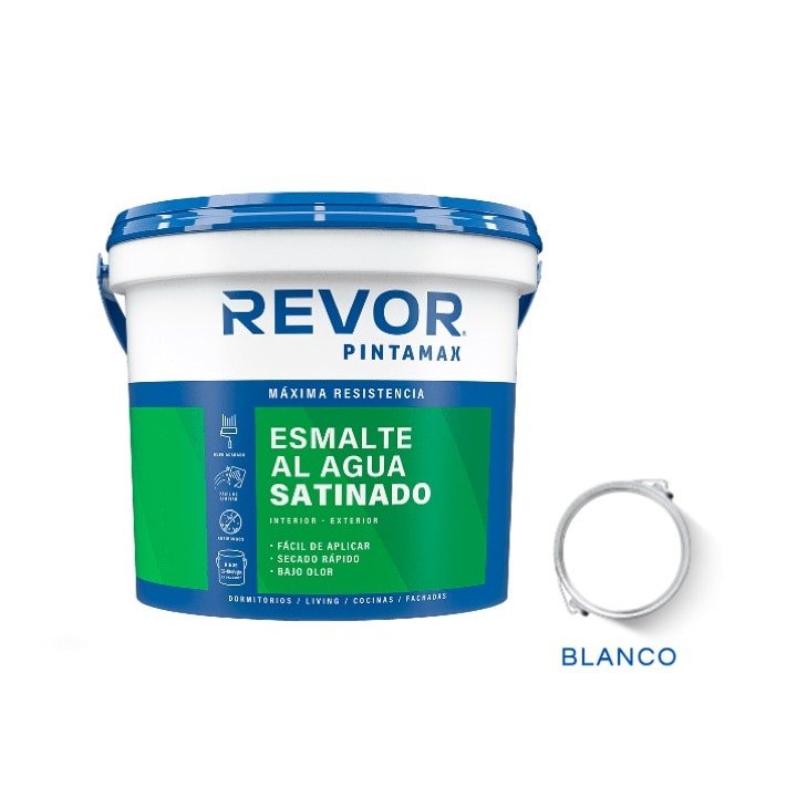 ESMALTE AGUA GAL. BLANCO SATINADO PINTAMAX REVOR