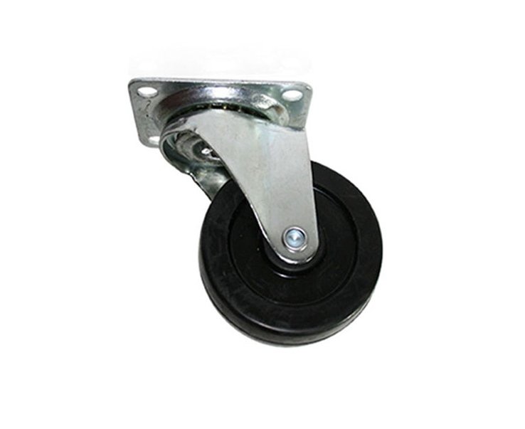 RUEDA PLASTICA NEGRA C/BASE 2"