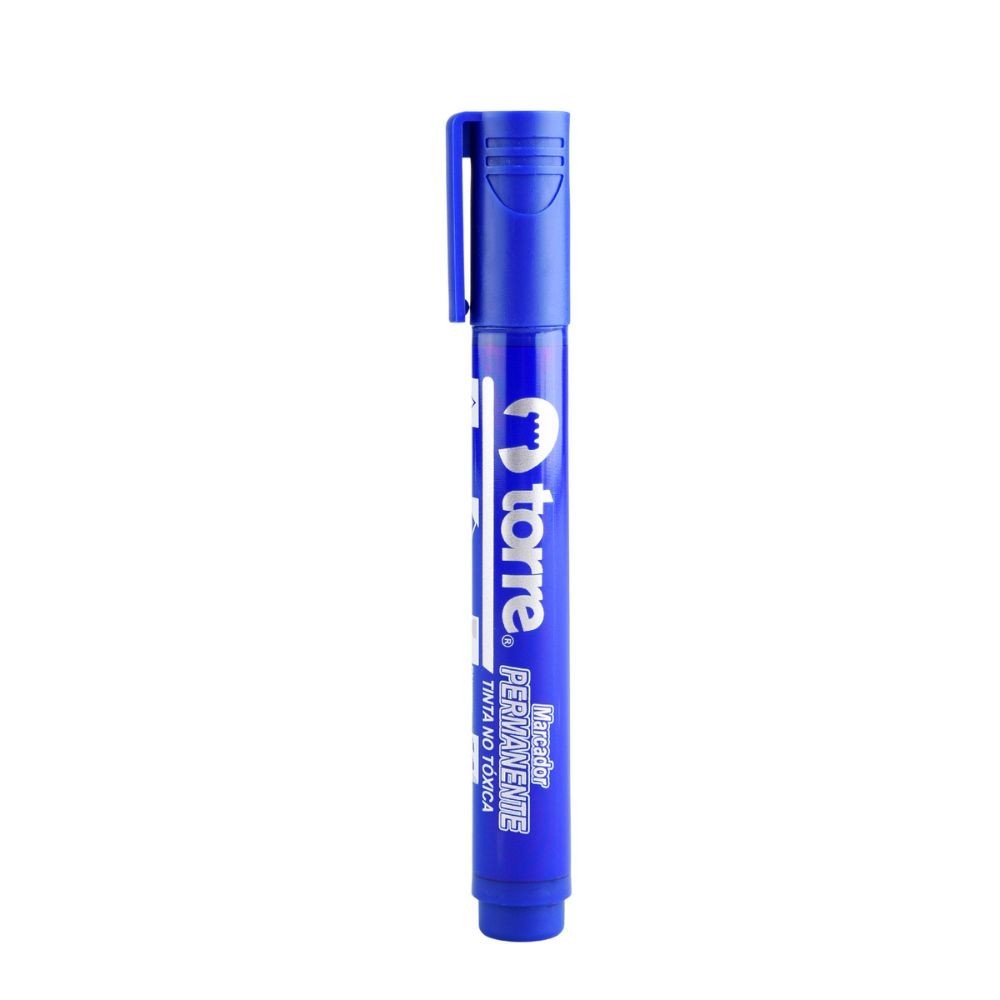 Lapiz marcador plumon grueso permanente azul torre