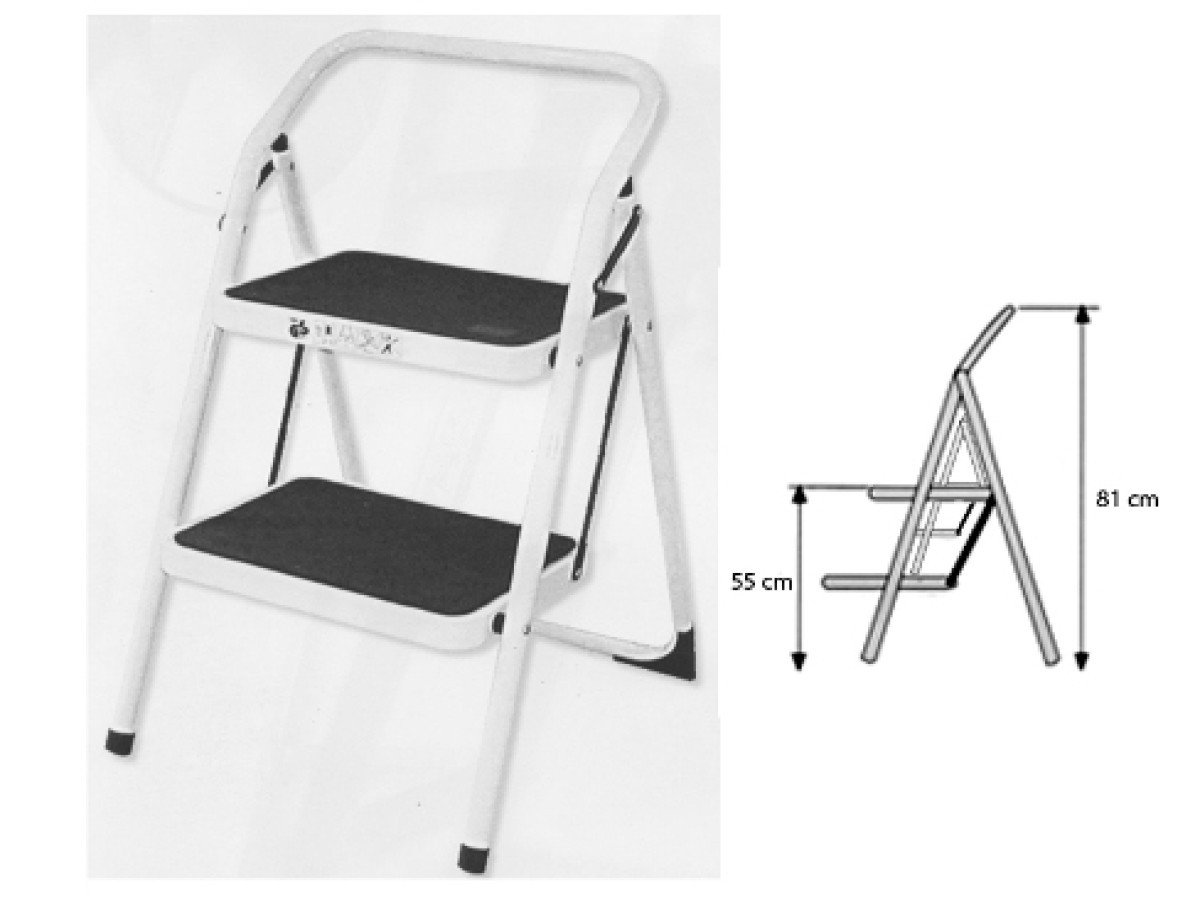 ESCALERA (TABURETE) 2 PELDAÑOS CON ANTIDESLIZANTE