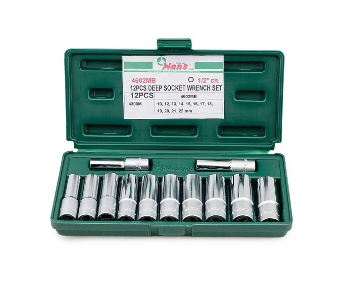 Jgo dados largos 1/2′ 10-22mm 12pcs hans