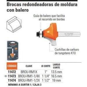 FRESA 11473 REDONDEADORA 1 1/4"X21/32" TRUPER