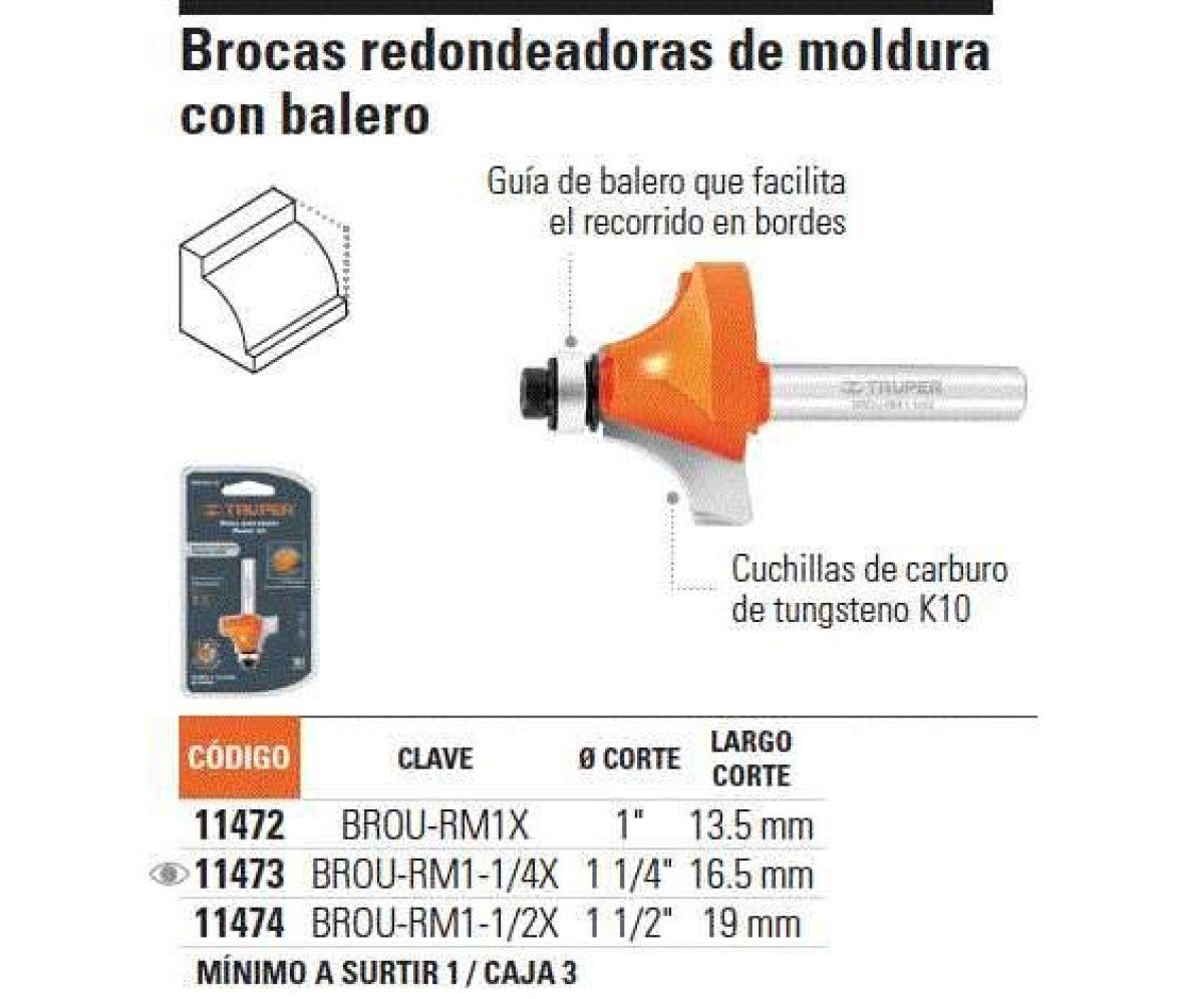 FRESA 11472 REDONDEADORA 1"X17/32" TRUPER