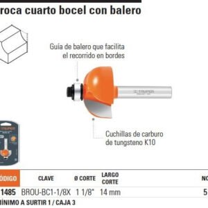 FRESA 11485 CUARTO BOCEL 1 1/8"X9/16" TRUPER