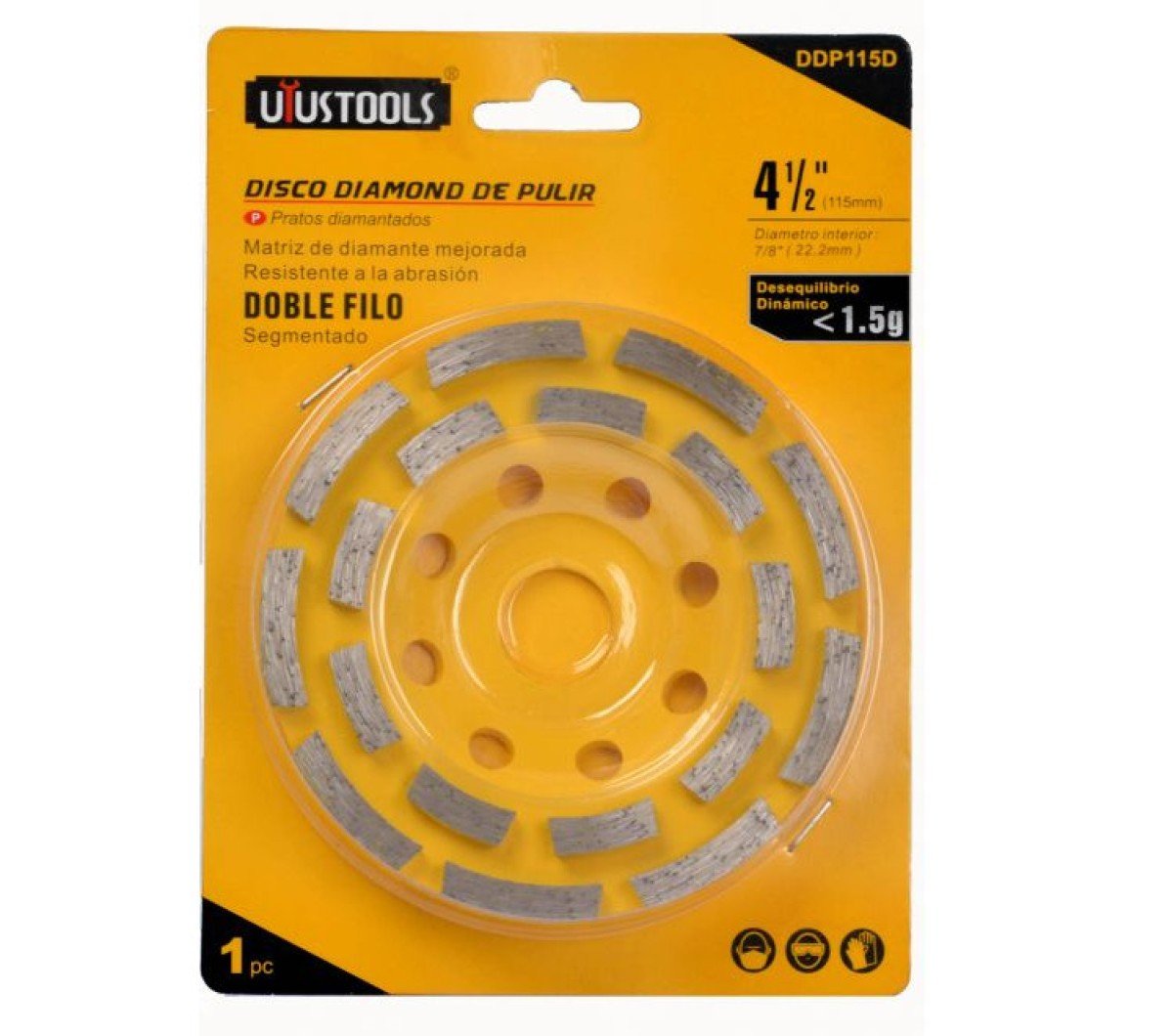 DISCO DIAMANTADO COPA PIEDRA 4 1/2 DOBLE FILO UYUSTOOLS