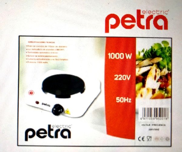 COCINILLA ELECTRICA 1 PLATO PETRA