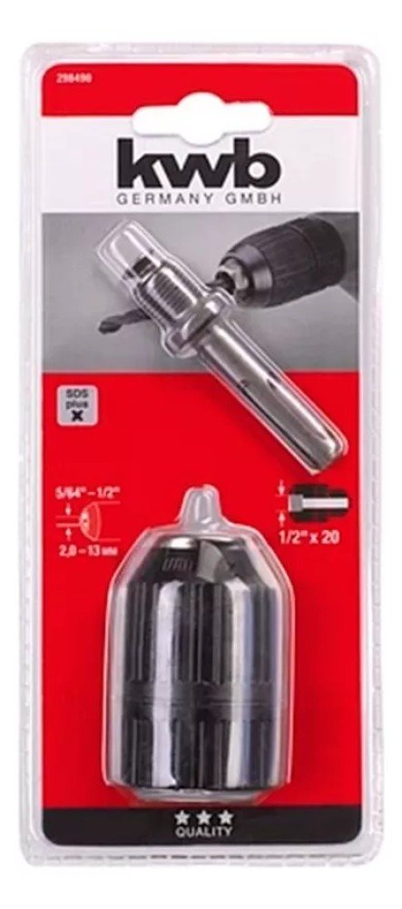 ADAPTADOR SDS PLUS + MANDRIL 1/2X13MM KWB