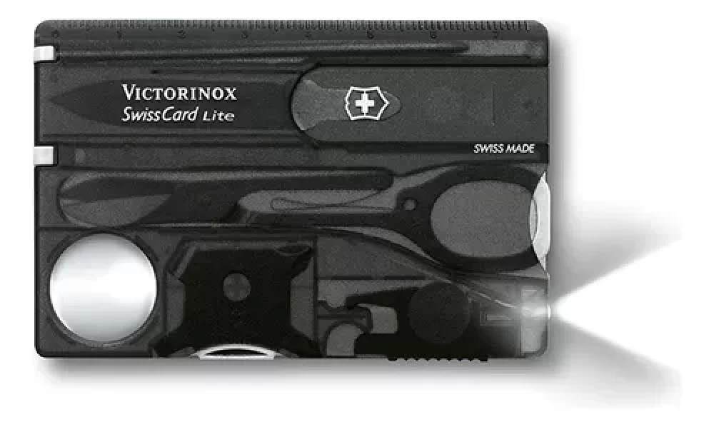 CORTAPLUMA SWISSCARD,LITE,13 FUN,NEGRO TRANS.