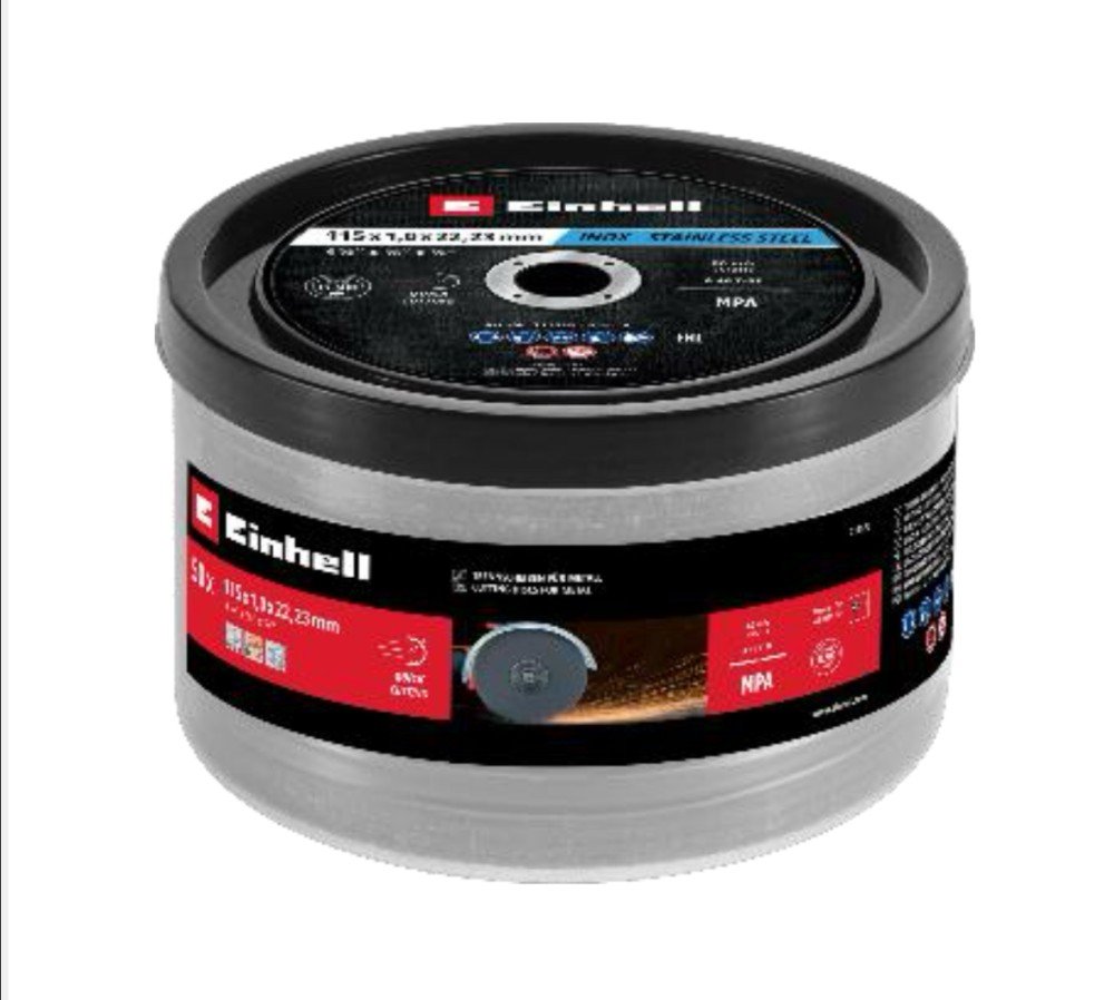 DISCO CORTE 4 1/2" 1MM INOX LATA 50 UN EINHELL