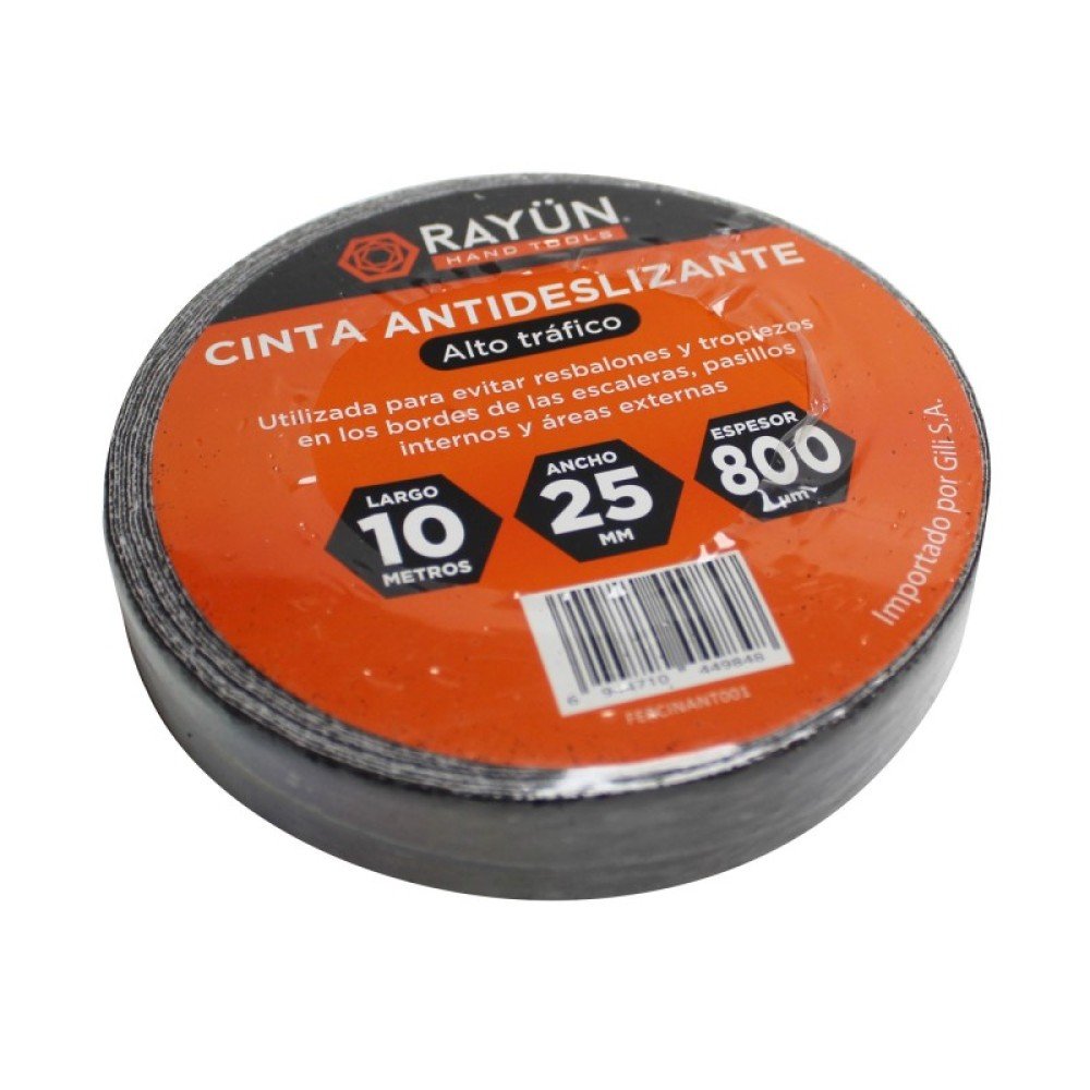 CINTA ANTIDESLIZANTE 10MTS X 25MM RAYUN