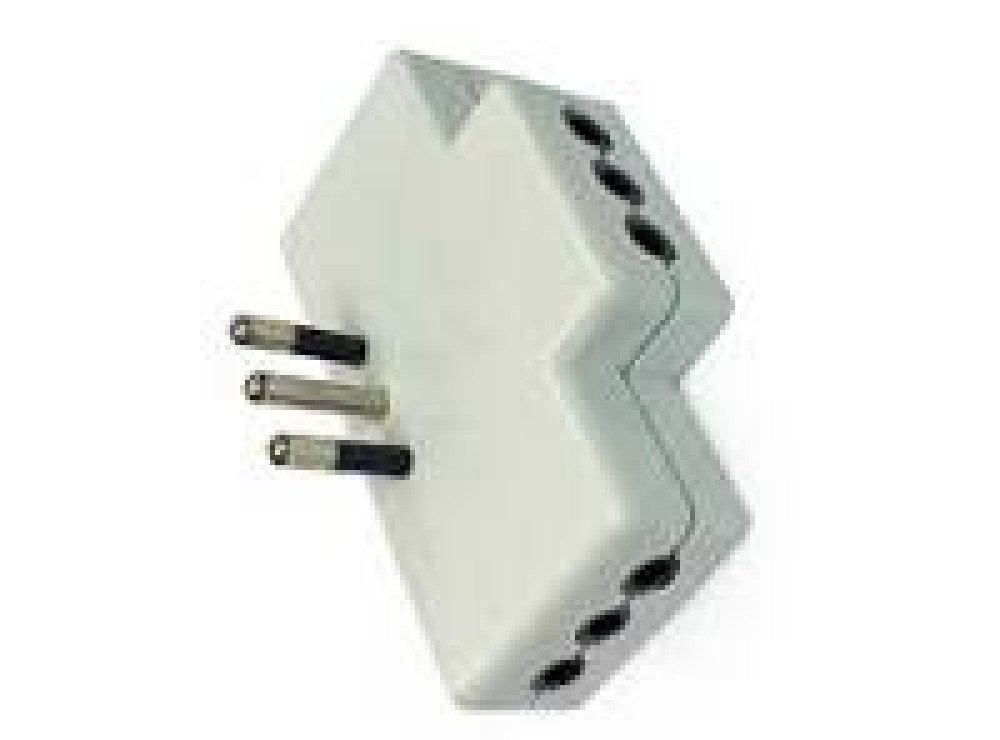 ENCHUFE TRIPLE PLANO 'LADRON'C/LUZ PILOTO MEC
