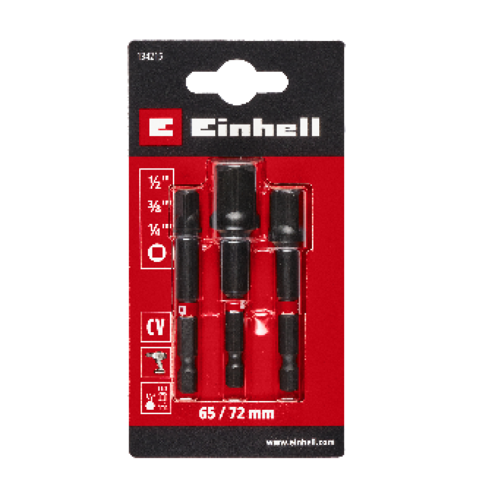 ADAPTADOR PUNTA DADOS IMPACTO EINHELL 1/2, 3/8, 1/4