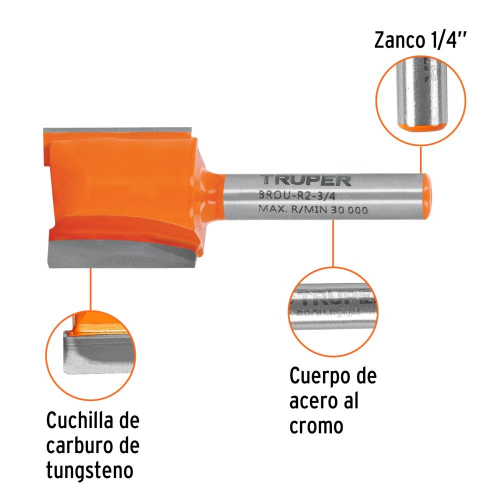 FRESA 11459 RECTA 3/4"X3/4" TRUPER - Imagen 2