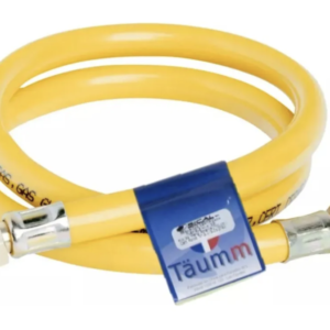 FLEXIBLE GAS ESTUFA 3/8" -IZQ X 3/8" -IZQ AMARILLO 100 CMS CERTIFICADO TAUMM