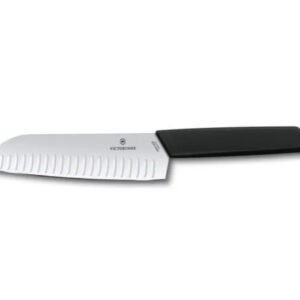 CUCHILLO SANTOKU ALVEOL. SWISS MODERN NEGRO 17 CM 6.9053 VICTORINOX