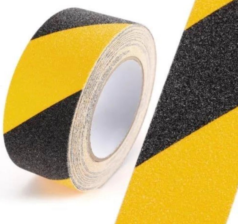 CINTA DELIMITADORA AMARILLO/NEGRO 10MTS ANTIDESLIZANTE