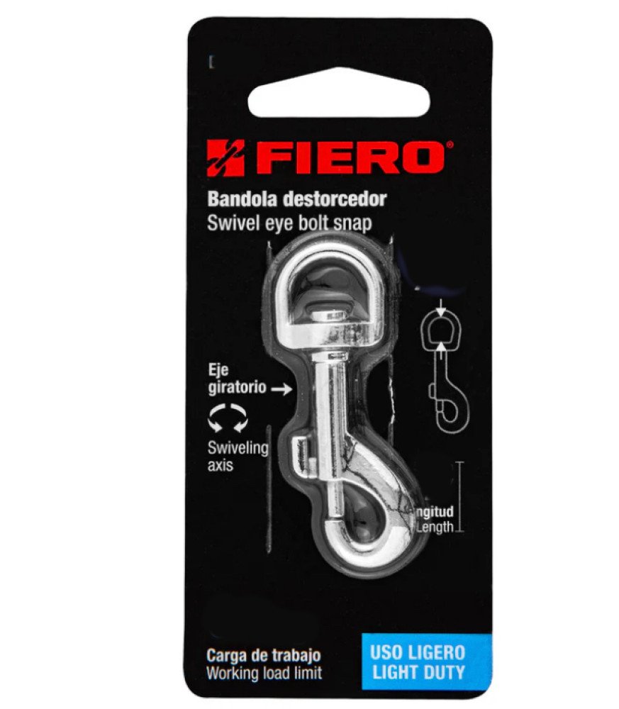 MOSQUETON CON DESTORCEDOR 3 1/2 103KG FIERO (44032)