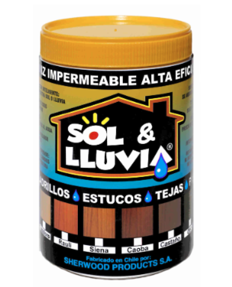 BARNIZ IMPERMEABILIZANTE 1/4 GAL SOL Y LLUVIA SIENA