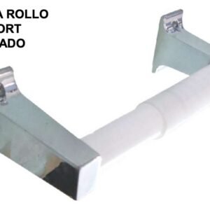 PORTA ROLLO PLASTICO CROMADO