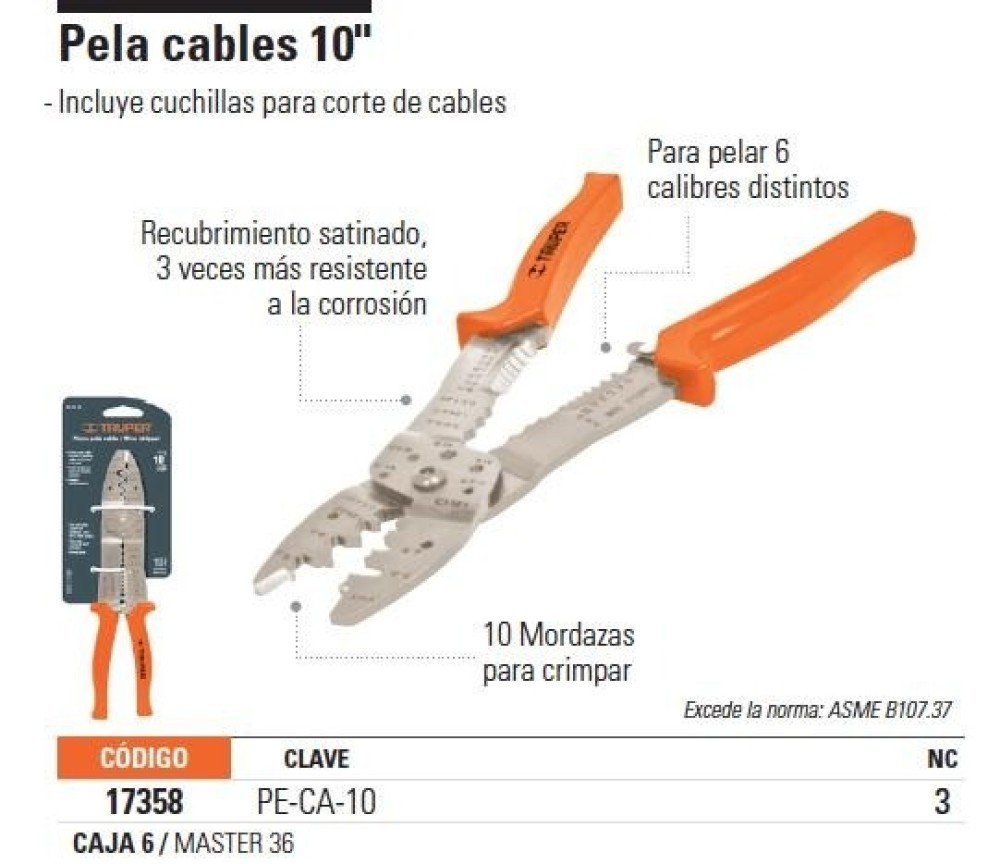 PELACABLES 10" 17358 TRUPER - Imagen 2