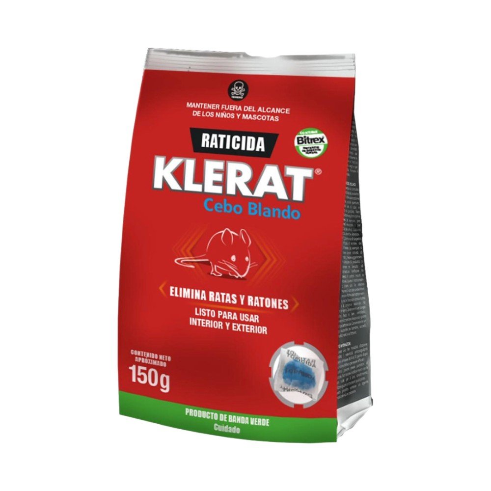 RATICIDA KLERAT PASTA CEBO (150 GRS 15 BOLSITAS)