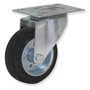 RUEDA GOMA GRIS C/BASE S/FRENO GIRATORIA 3"