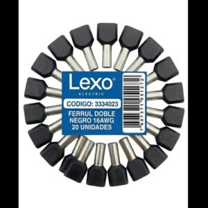 FERRULE DOBLE NEGRO 16AWG BOLSA 20 UN LEXO