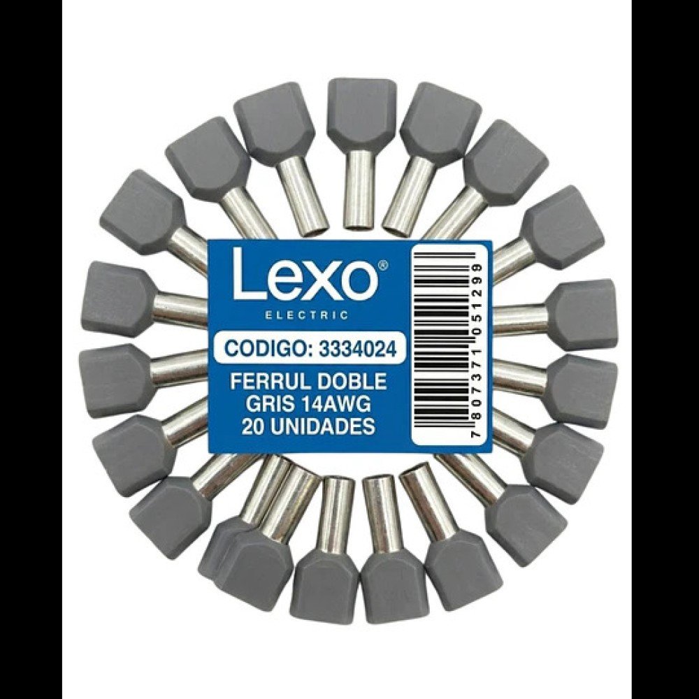 FERRULE DOBLE GRIS 14AWG BOLSA 20 UN LEXO