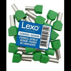 FERRUL DOBLE VERDE 10AWG BOLSA 20UN LEXO